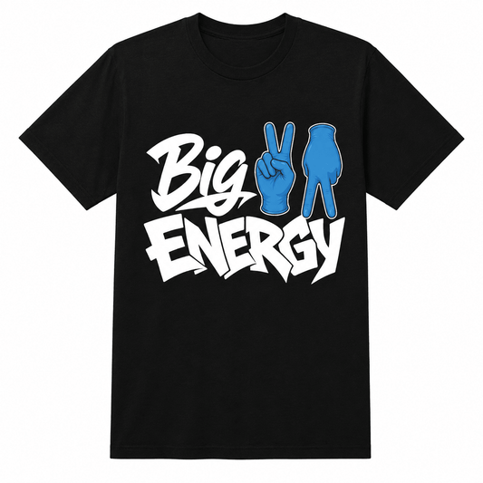Big VA Energy black T-shirt — Big Chato's Apparel, printed in Virginia