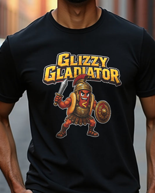 Glizzy Gladiator tee — lifestyle