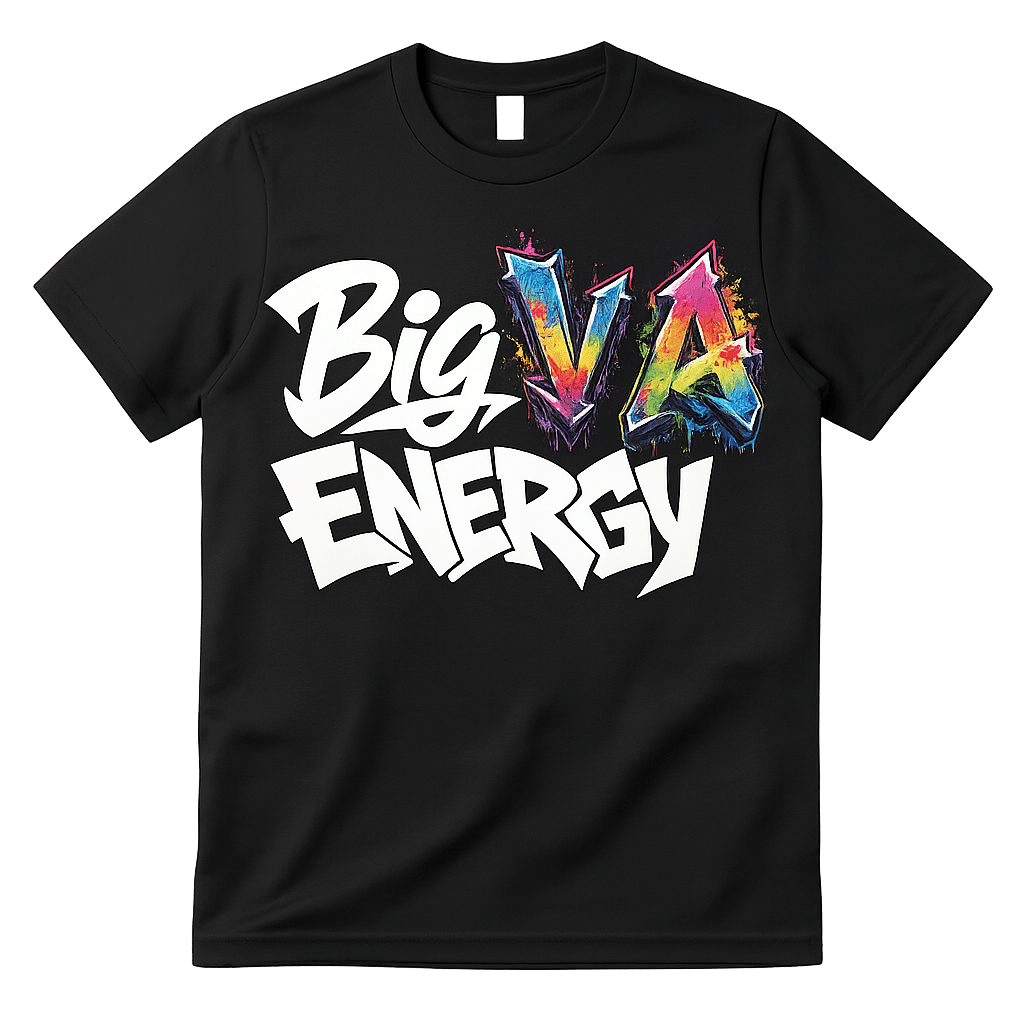 Big VA Energy Graffiti tee on white